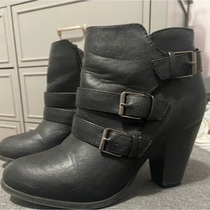 Womens black heel booties
